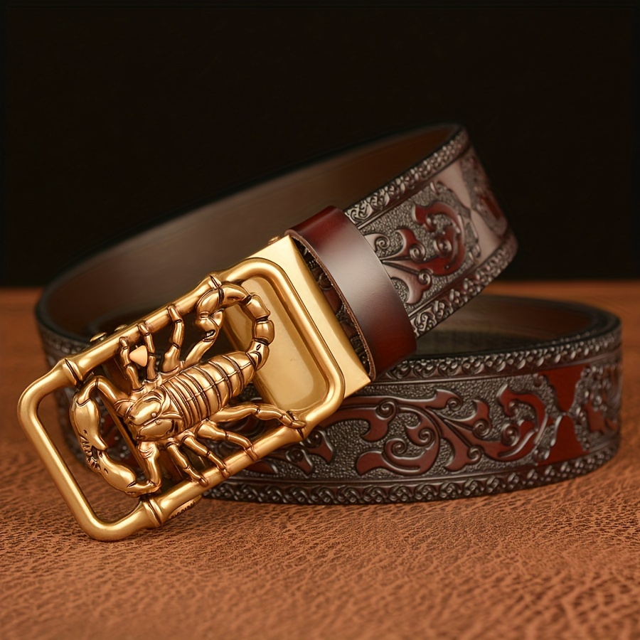 Men's Vintage Automatic Buckle Cowhide Belt